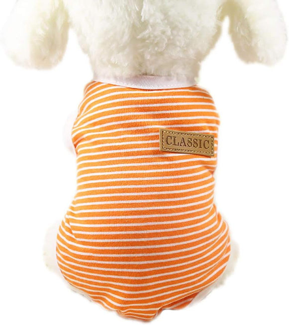Pet'S Classic Striped Shirts Doggie Dog Clothes Cute Puppy Clothing Summer Vest Outdoor Apparel