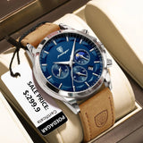 Fashion Original Men'S Watches Leather Date Chronograph Quartz Watch for Man Waterproof Luminous Casual New Trend Watch